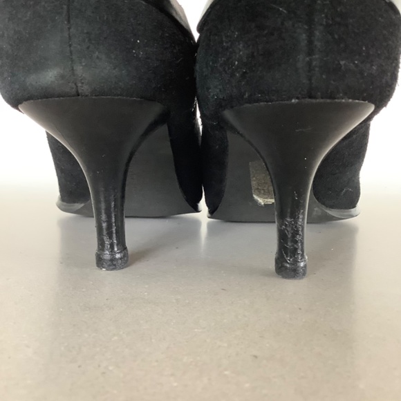 Luxury Rebel Black Suede Low Heeled Bootie Size 39-1/2 (8-1/2) - Picture 7 of 11